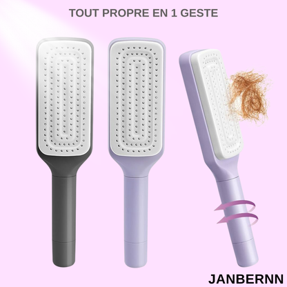 Janbernn™ Brosse Auto-nettoyante – Tous types de cheveux